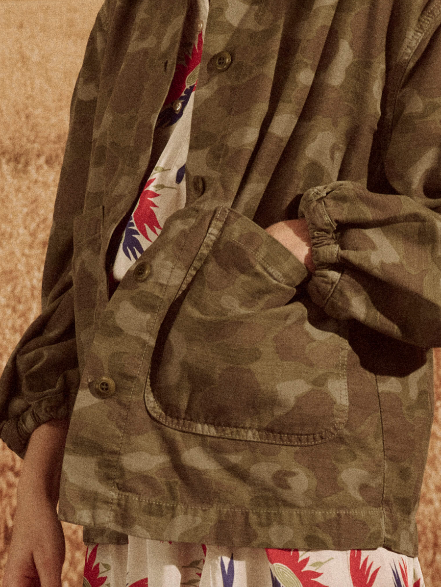Blouson Sleeve Chore Jacket - Desert Camo