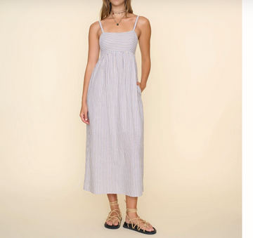 Flavia Dress - Mocha Stripe