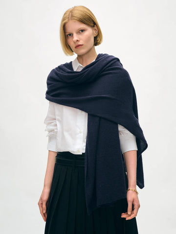 Cashmere Travel Wrap - Deep Navy