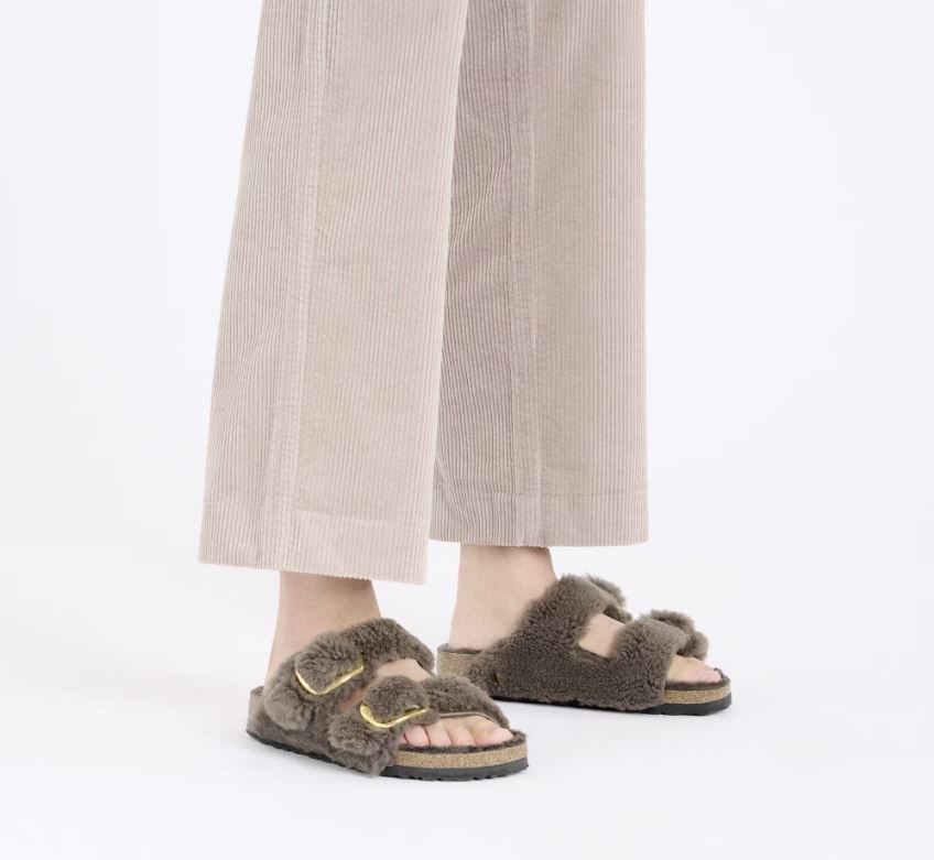 Birkenstock Arizona Big Buckle Shearling Teddy - Concrete Grey