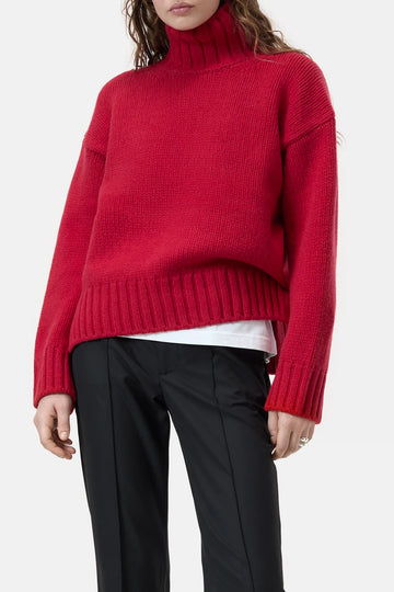 Roll Neck Sweater - Chili Pepper