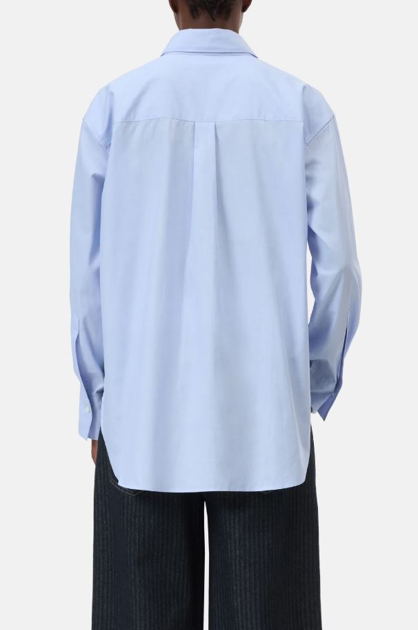 Oversized Cotton Shirt Blouse (Iazio Blue)