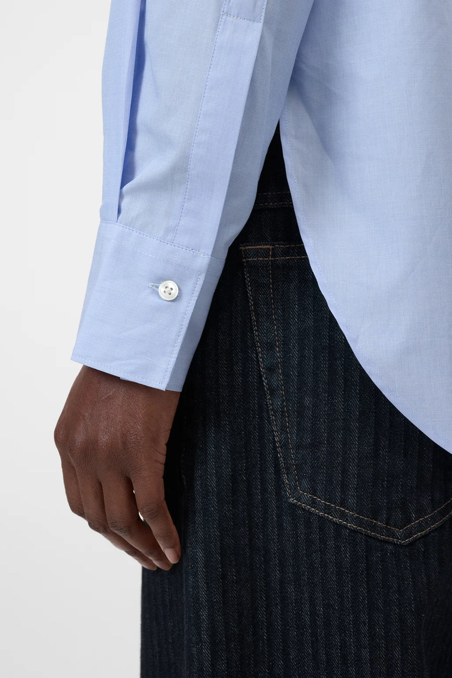 Oversized Cotton Shirt Blouse (Iazio Blue)