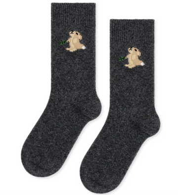 Hansel from Basel Hungry Bunny Cashmere Crew - Charcoal