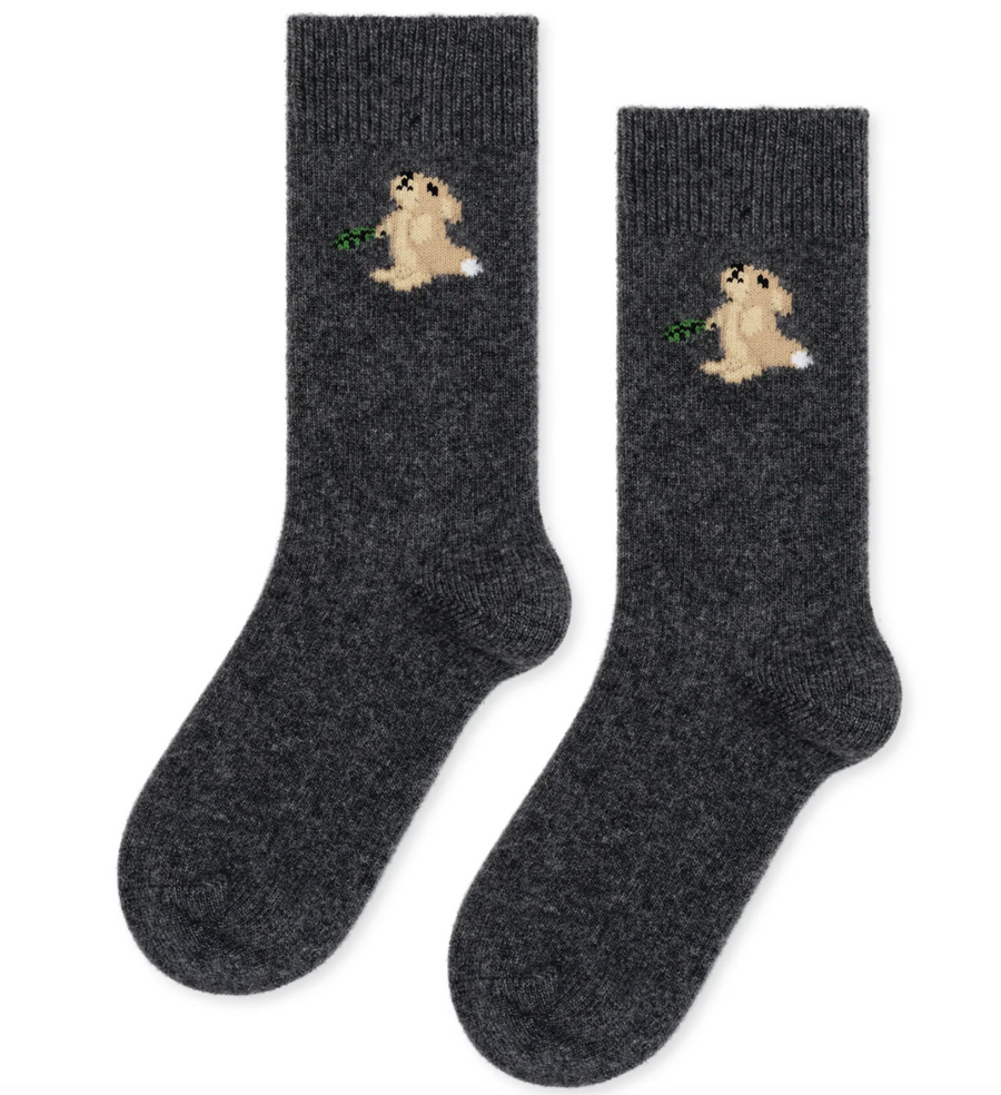 Hansel from Basel Hungry Bunny Cashmere Crew - Charcoal