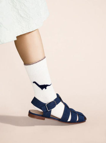 Hansel from Basel Dino Cashmere Crew - Ivory