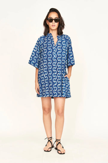 Mirth Faro Short Dress - Indigo Orchard Road
