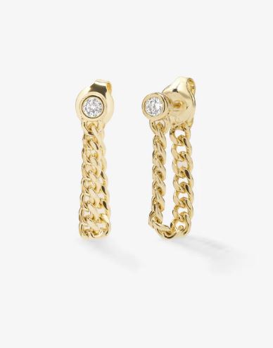 Melinda Maria Baby Julian Soft Chain Hoops - Gold