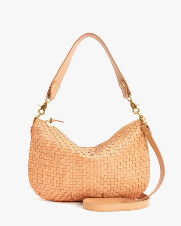 Clare V. Moyen Messenger - Bisque Woven Checker