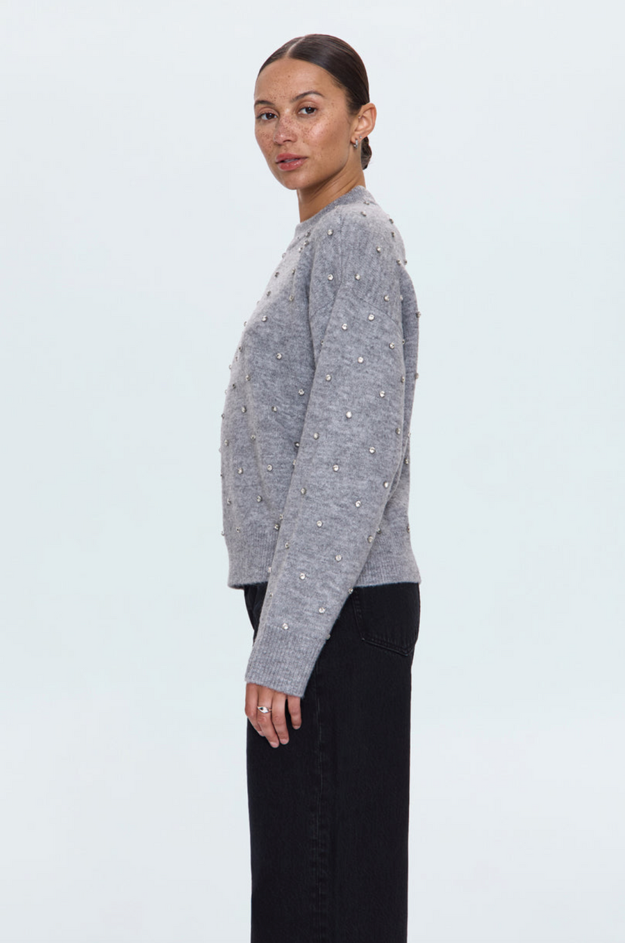 Pistola Aura Sweater - Charcoal Diamonte