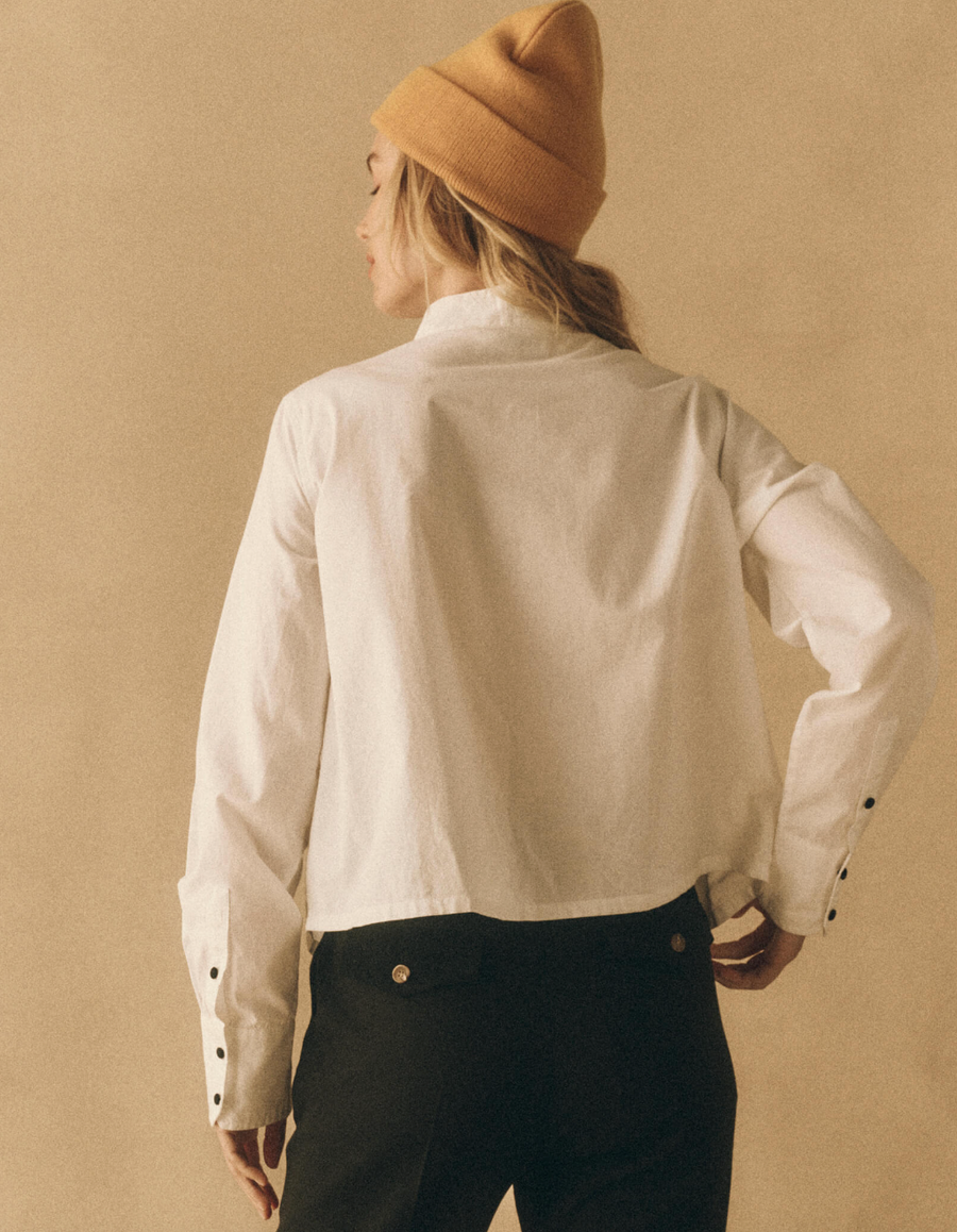 The Pleated Tux Top - White