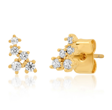Cluster CZ Studs - Gold