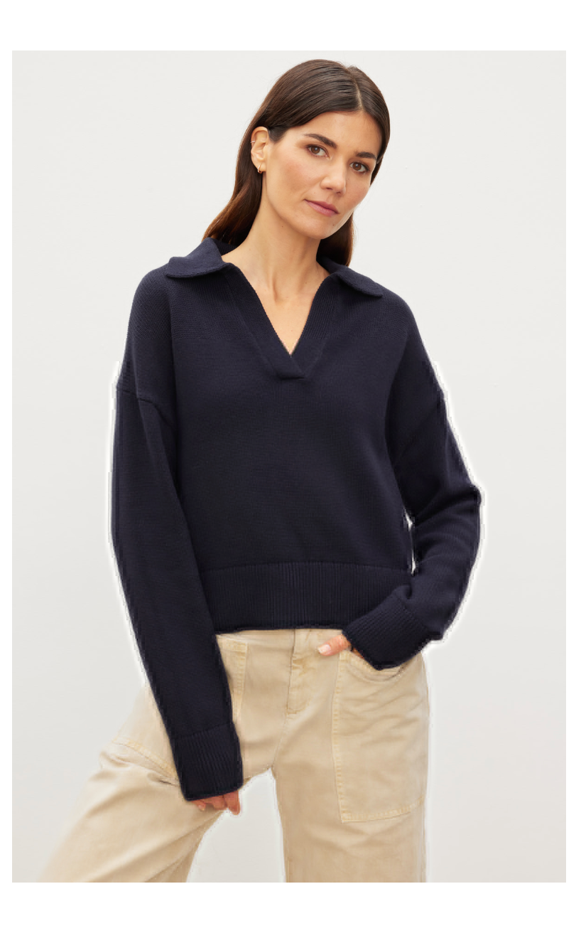 Lucie Cotton Pullover - Navy