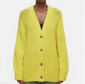 Chunky Knit Cardi - Primary Yellow