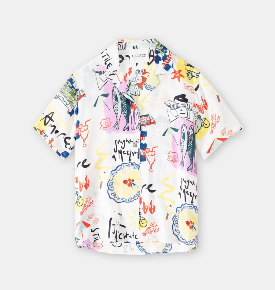 Resort Silk Shirt Blouse - Multi
