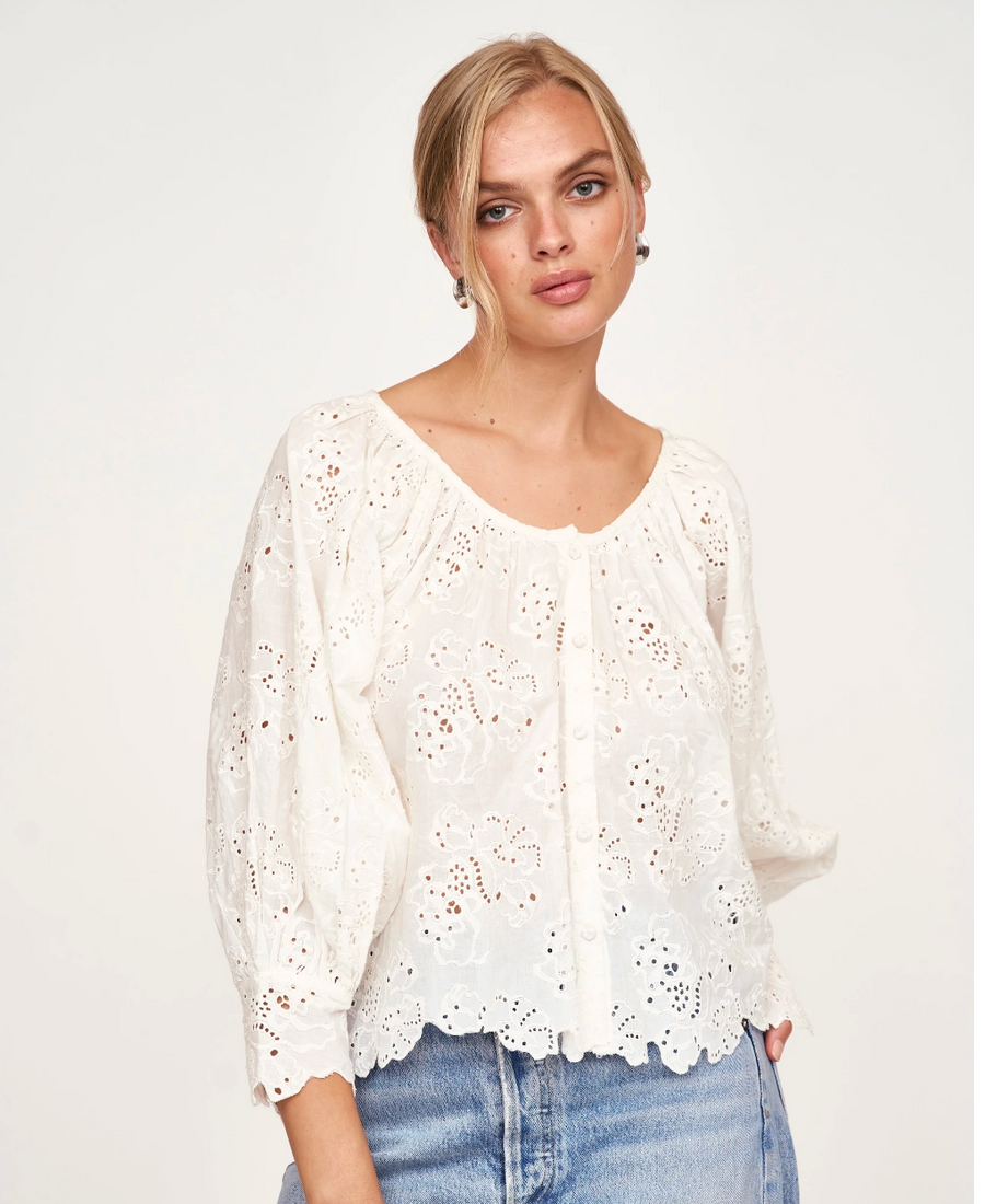 Seville Top - White Eyelet