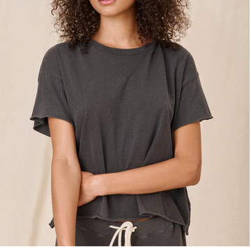 The Crop Tee - Washed Black
