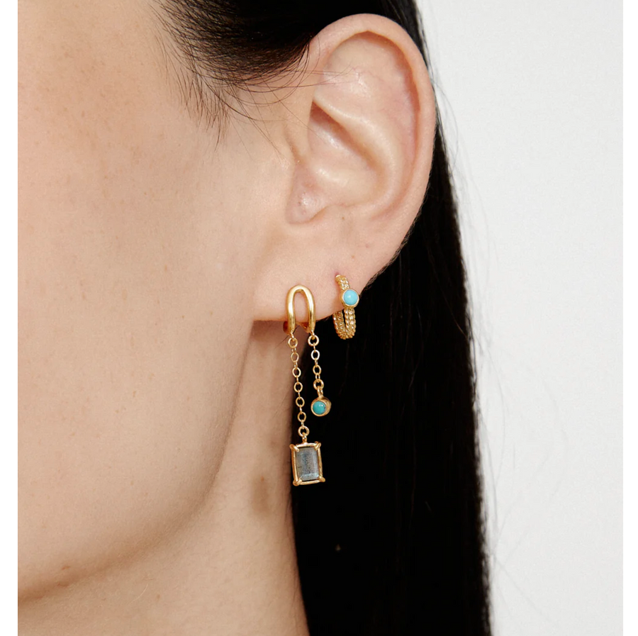 Rhodes Hoop Earrings - Turquoise