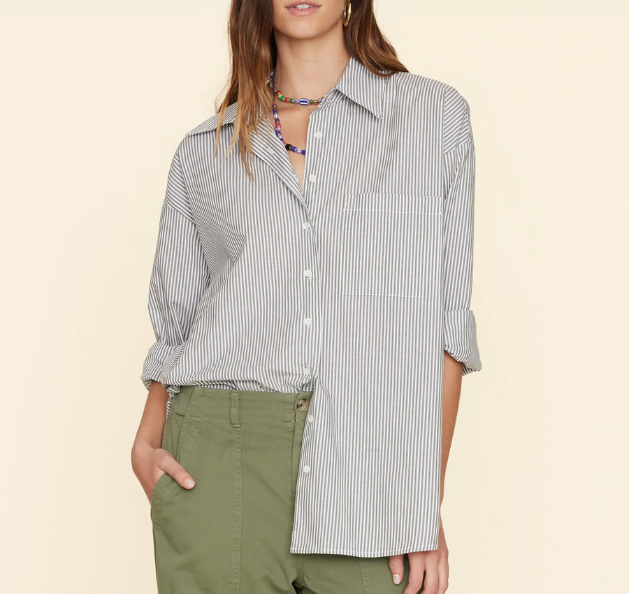 Sydney Shirt - Sage/White