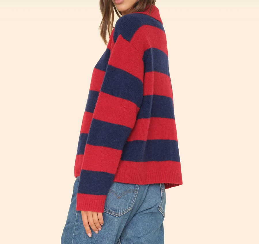 Benton Sweater - Red/Blue Stripe