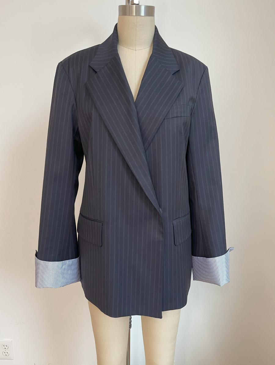 Downtown Blazer - Navy Pinstripe