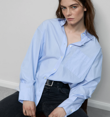 Cotton Shirt Blouse - Iazio Blue