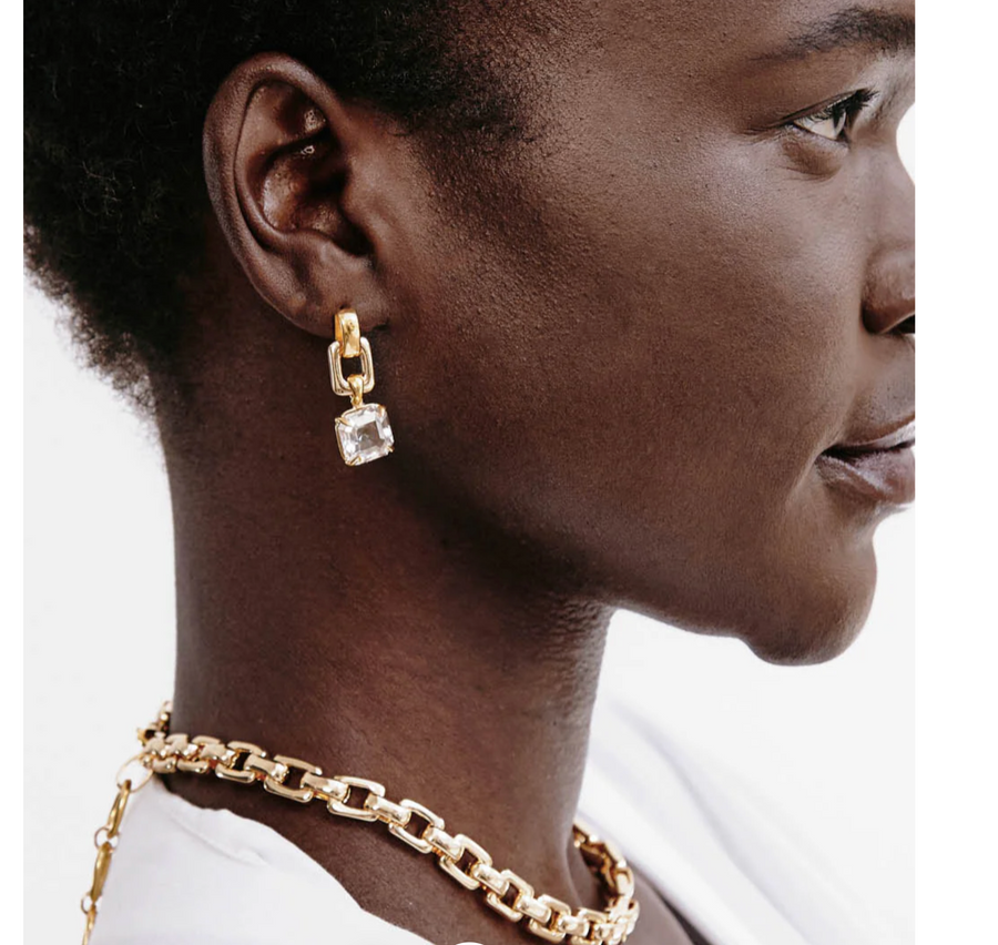 Crystal Ellis Earrings - Gold