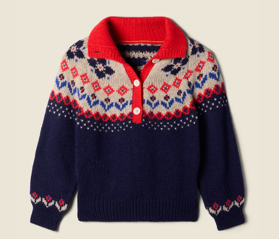 Juneau Sweater - Navy Fair Isle