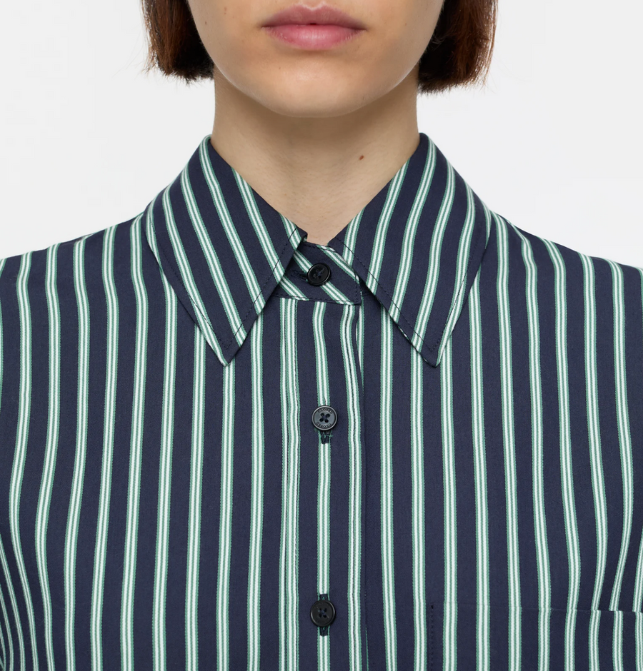 CLOSED Striped Oversized Blouse - Dark Night