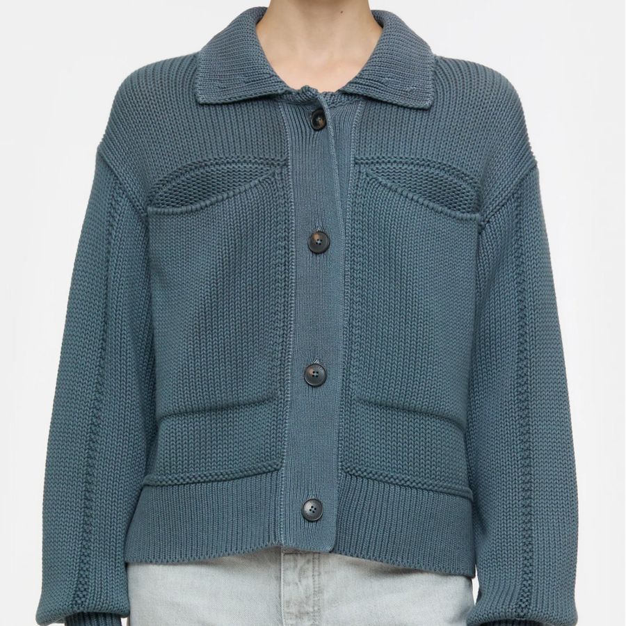 CLOSED Organic Cotton Cardigan - Graphite Blue