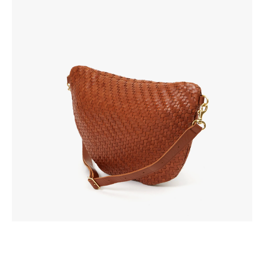 Clare V. Grande Fanny - Hazelnut Woven Zig Zag