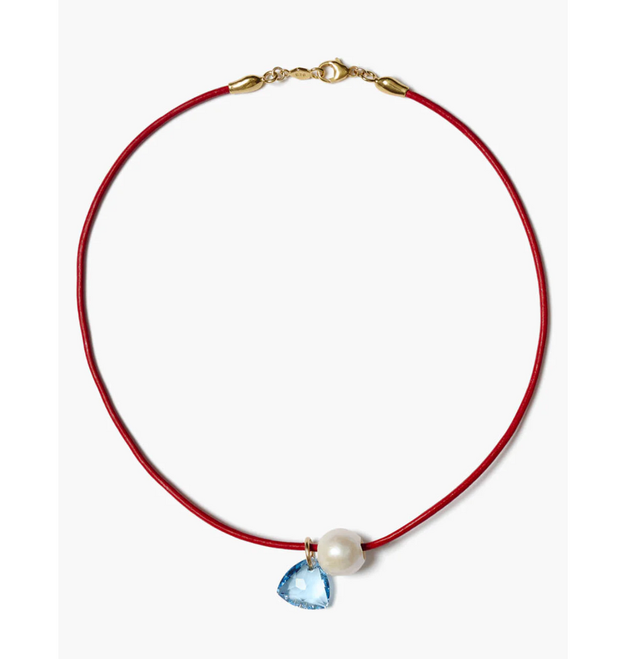 Na Pali Leather Necklace - Red Mix