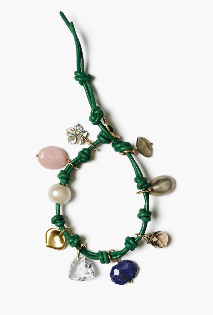 Chan Luu Na Pali Leather Charm Bracelet - Green Mix