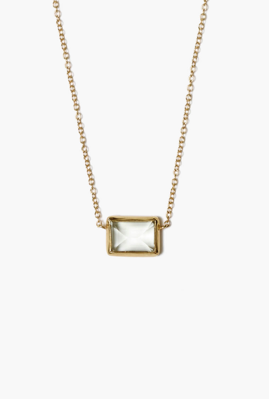 Chan Luu Bezel Set Pendant Necklace - Green Amethyst