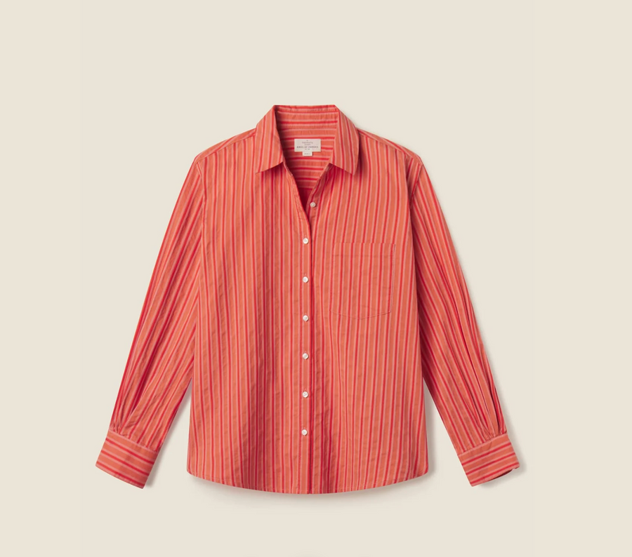 Trovata Blake Oversized Shirt - Terracotta Stripe