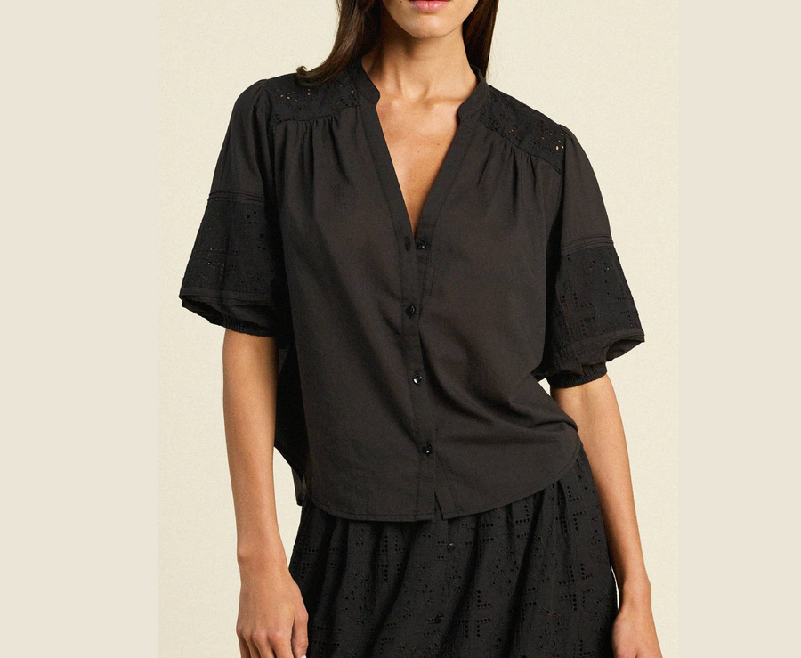 Trovata Loren Blouse - Black Eyelet