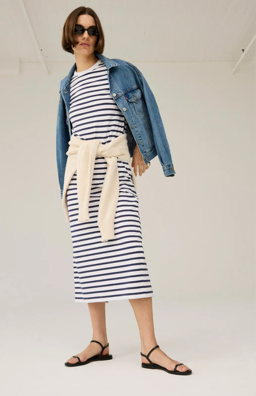 soldout.nyc The Perfect Tee Dress - Navy Stripe