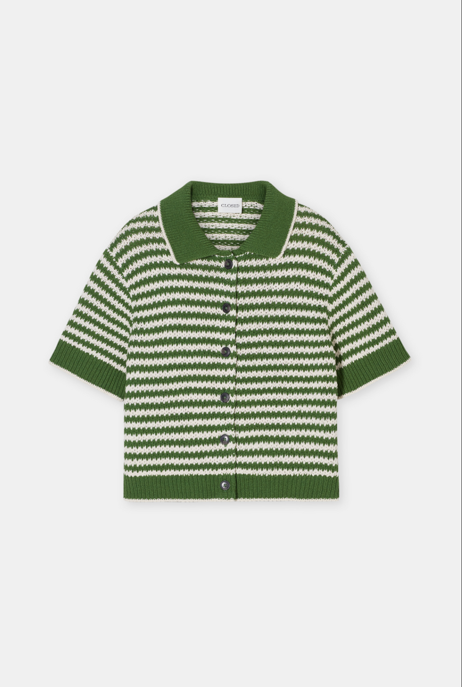 CLOSED Knitted Short Sleeve Cardigan - Matcha Green