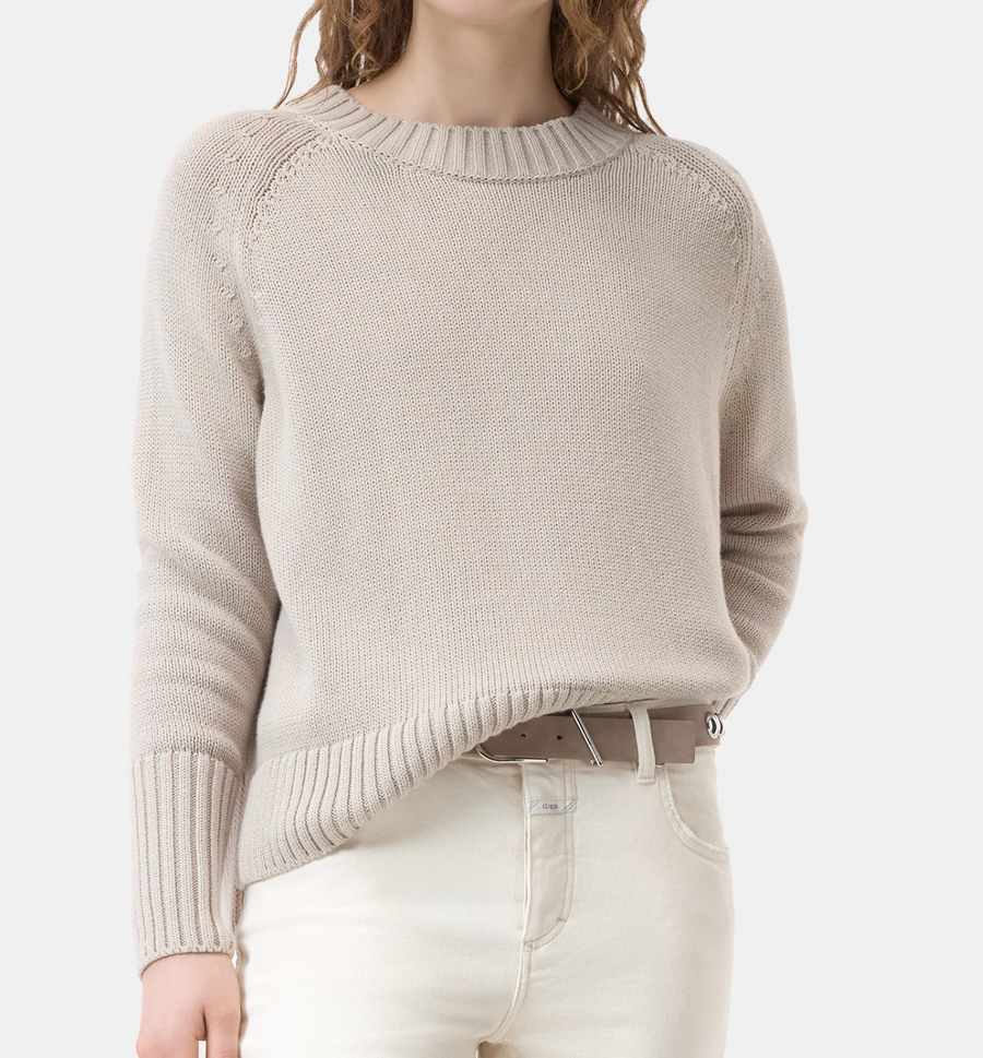 CLOSED Organic Cotton Knitted Jumper - Soft Beige