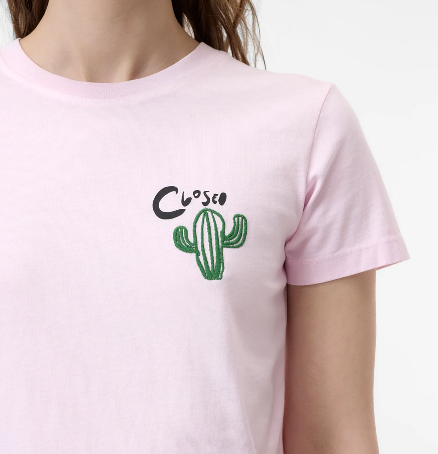 CLOSED Embroidered Tee Shirt - Milkshake Pink