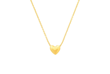 Tai Jewelry Puffed Heart Necklace - Gold
