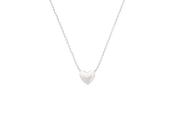 Tai Jewerly Puffed Heart Necklace - Silver