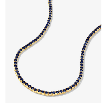 Melinda Maria Grand Heiress Tennis Necklace - Blue Sapphire