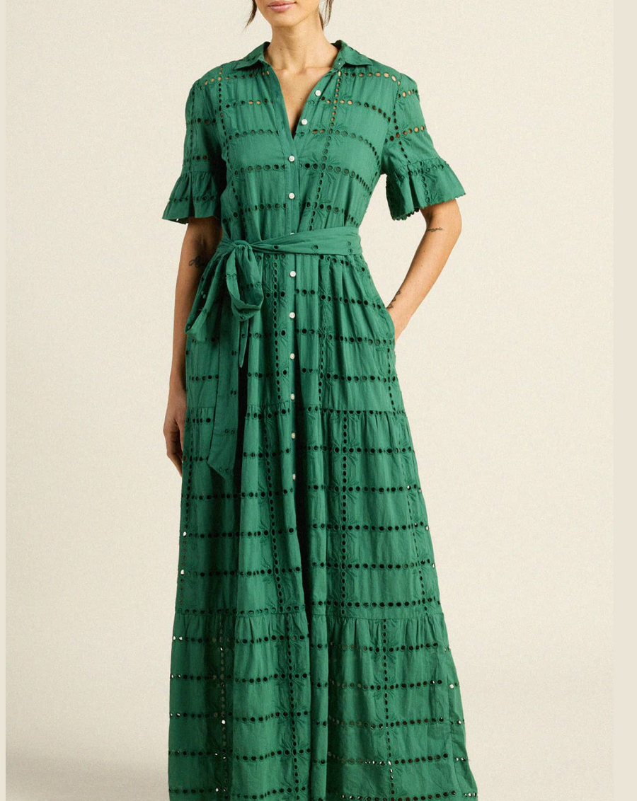 Trovata Martine Dress - Emerald Eyelet