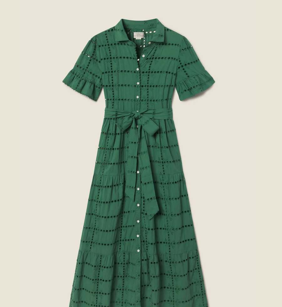 Trovata Martine Dress - Emerald Eyelet