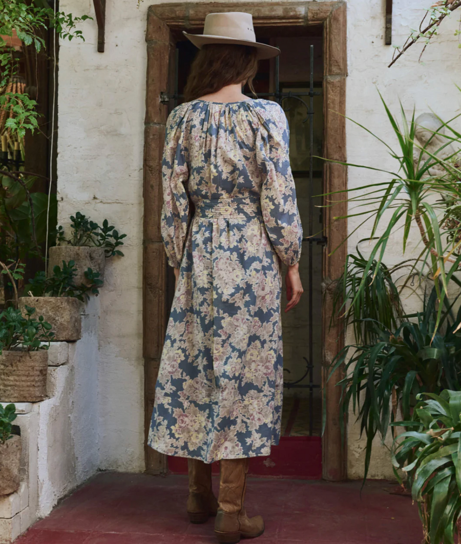 The Great Pampas Dress - Indigo Floral