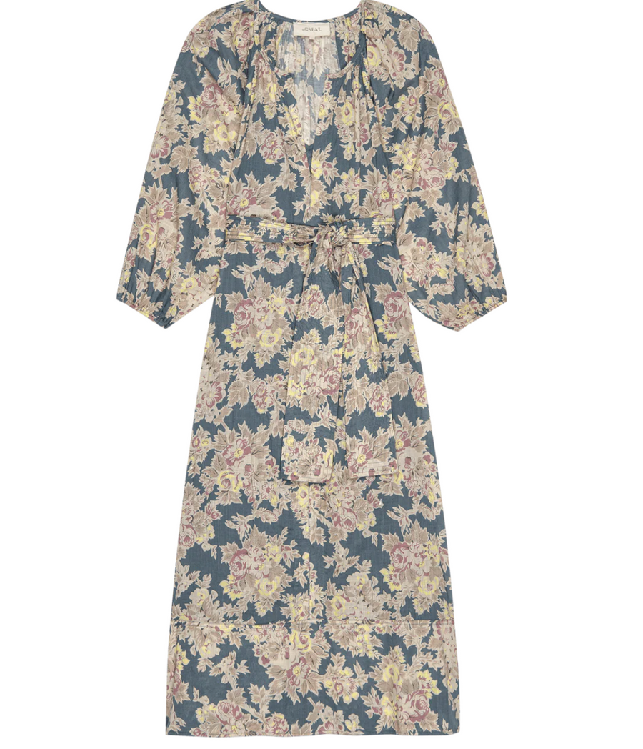 The Great Pampas Dress - Indigo Floral