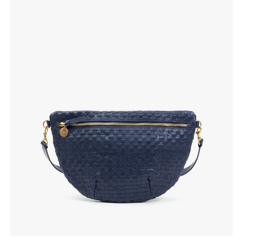 Clare V. Grande Fanny - Bleu Marine Woven Checker