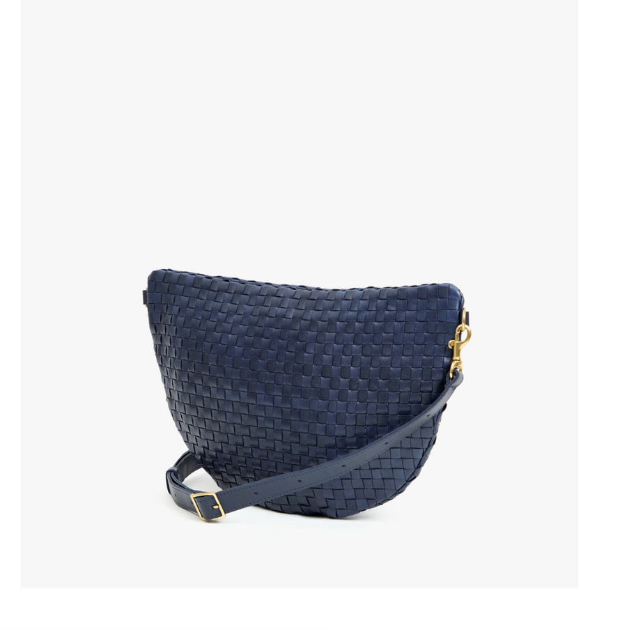 Clare V. Grande Fanny - Bleu Marine Woven Checker