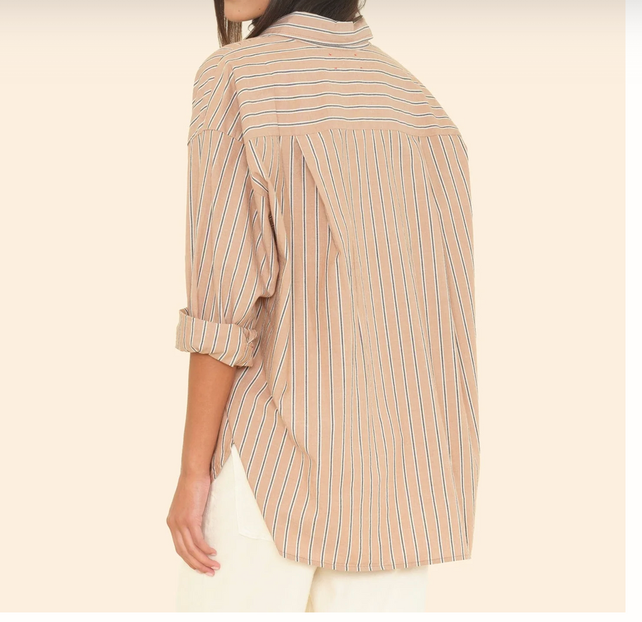 Xirena Sydney Shirt - Toffee Stripe